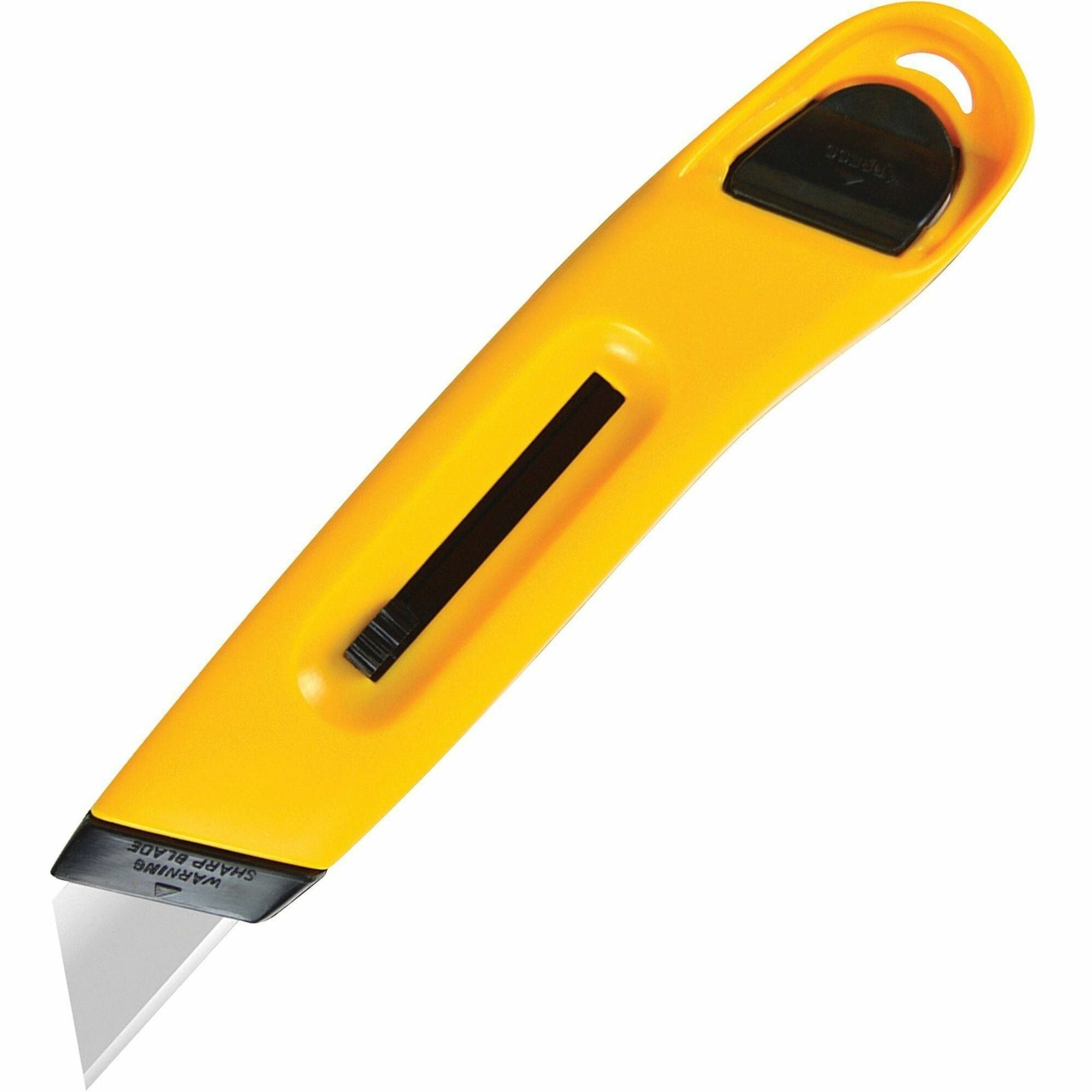 1 Blade - Retractable, Durable, Snap Closure - Plastic - Silver, Silver - 1 Each