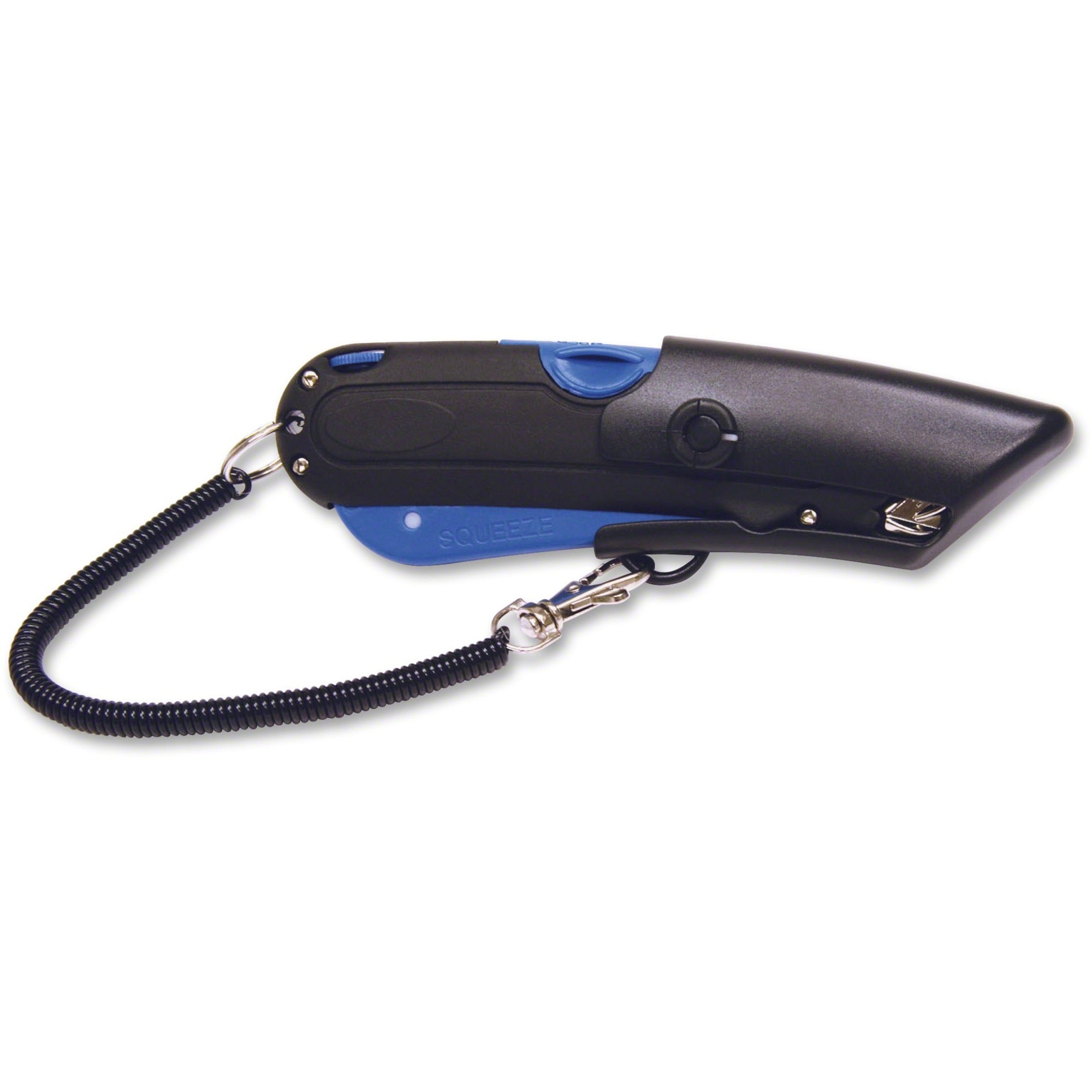 3 Blade - Retractable, Lanyard - Black, Blue - 1 Each