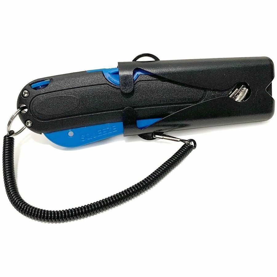 3 Blade - Retractable, Lanyard - Black, Blue - 1 Each