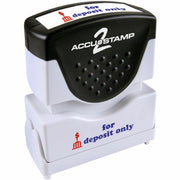 Message Stamp - FOR DEPOSIT ONLY - 50000 Impression(s) - Red, Blue - Rubber - 1 Each