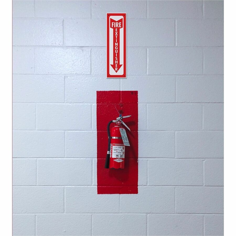 Glow in The Dark Design - Print/Message "Fire Extinguisher" - 4" Width x 13" Height - Rectangular Shape - Tear Resistant, Durable - Plastic - 1 Each