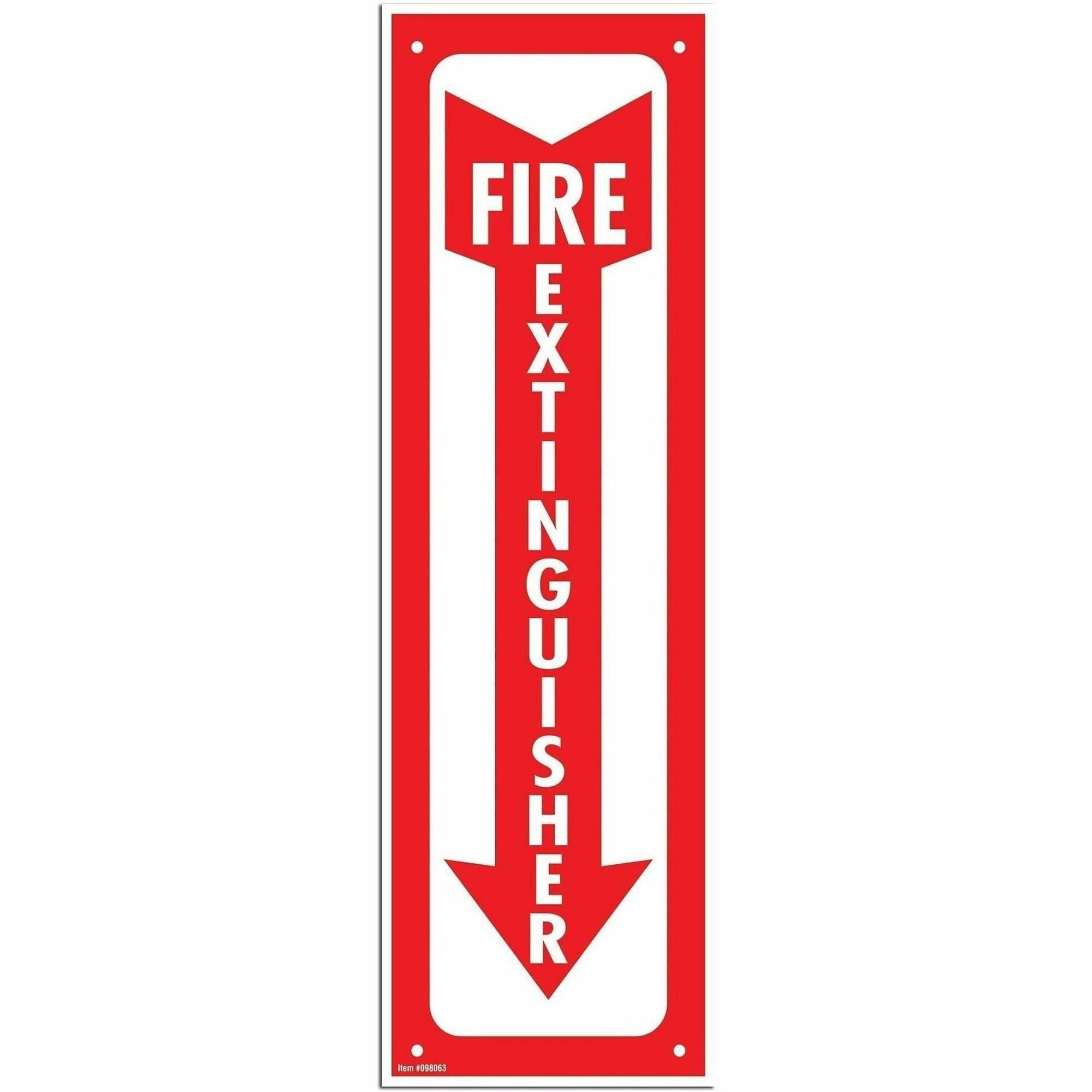 Glow in The Dark Design - Print/Message "Fire Extinguisher" - 4" Width x 13" Height - Rectangular Shape - Tear Resistant, Durable - Plastic - 1 Each