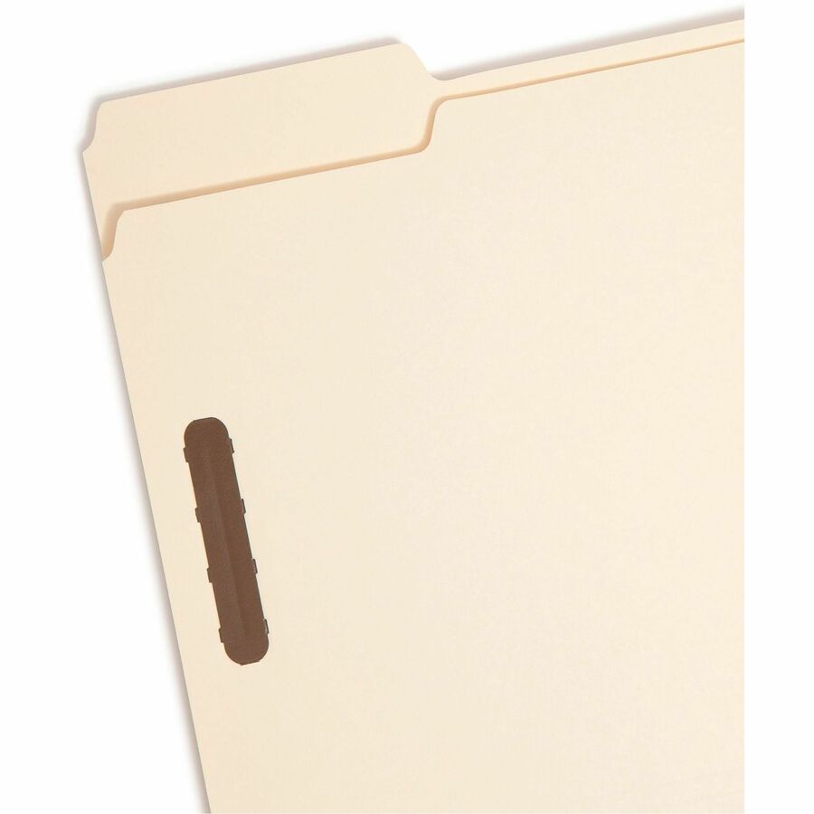 Smead 1/3 Tab Cut Letter Recycled Fastener Folder - 8 1/2" x 11" - 2 x 2K Fastener(s) - Top Tab Location - Assorted Tab Position - 18 pt. - 1 Plys - Manila - 10% Paper Recycled - 50 / Box