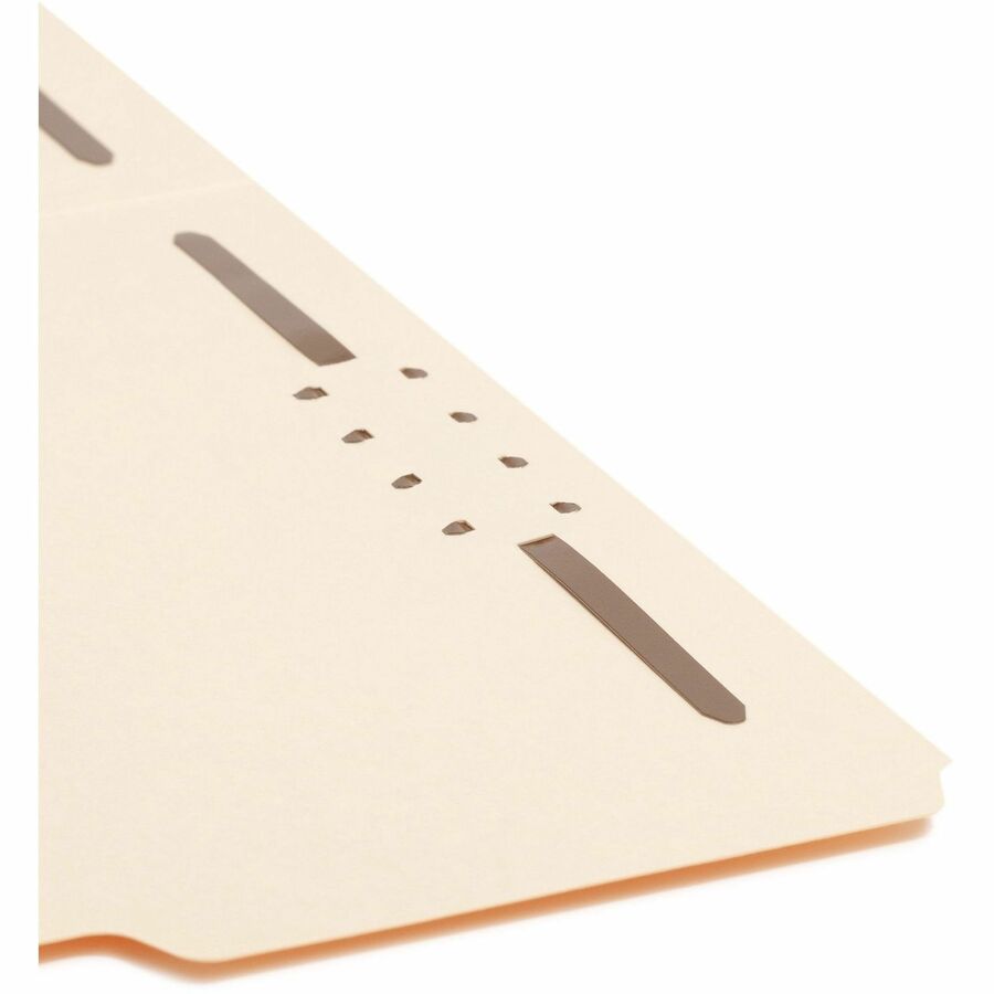 Smead 1/3 Tab Cut Letter Recycled Fastener Folder - 8 1/2" x 11" - 2 x 2K Fastener(s) - Top Tab Location - Assorted Tab Position - 18 pt. - 1 Plys - Manila - 10% Paper Recycled - 50 / Box
