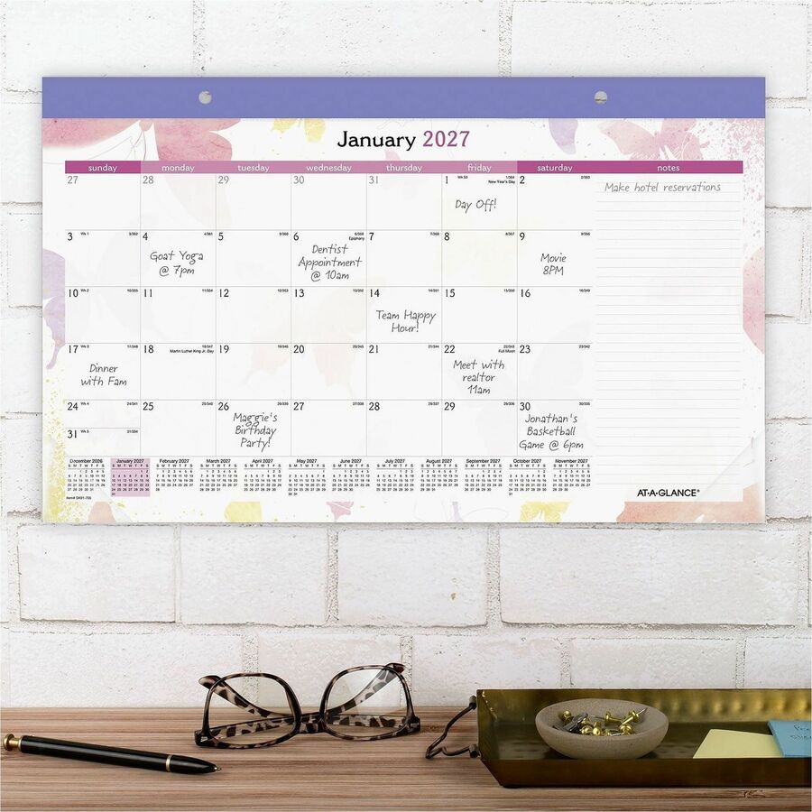 At-A-Glance WatercolorsDesk Pad Calendar