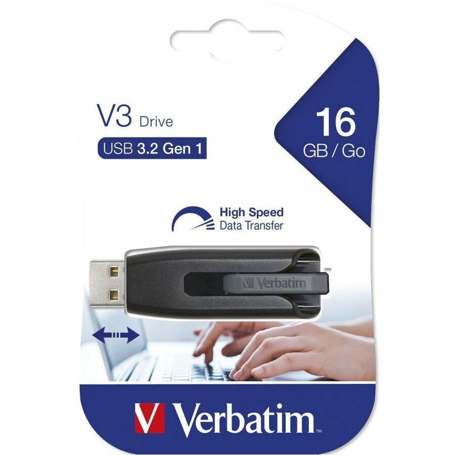 16 GB - USB 3.2 (Gen 1) Type A - Gray - Lifetime Warranty - 1 Each
