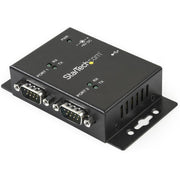 StarTech.com 2 Port Industrial Wall Mountable USB to Serial Adapter Hub with DIN Rail Clips