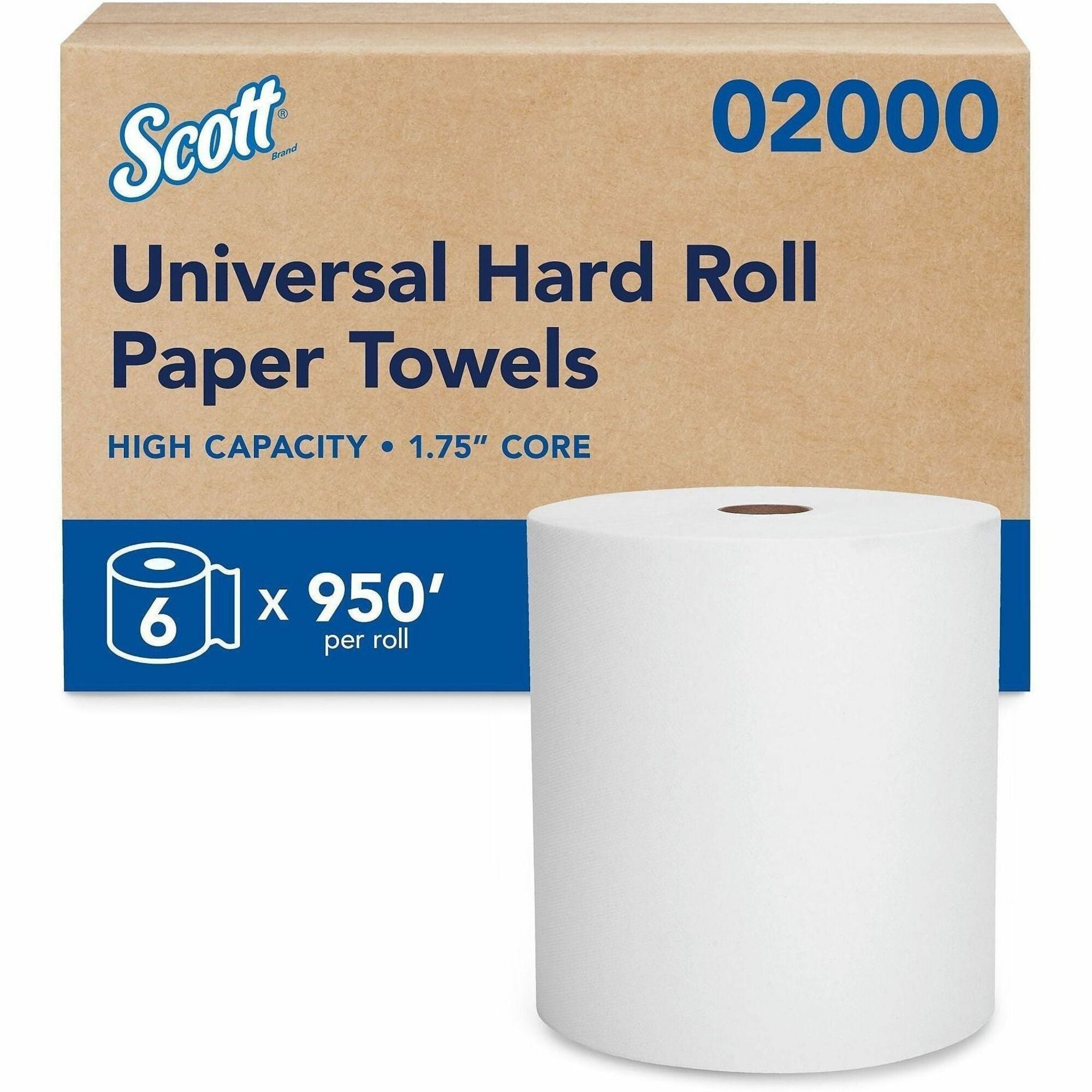 1 Ply - 8" Width x 950 ft Length - White - Paper - 6 / Carton