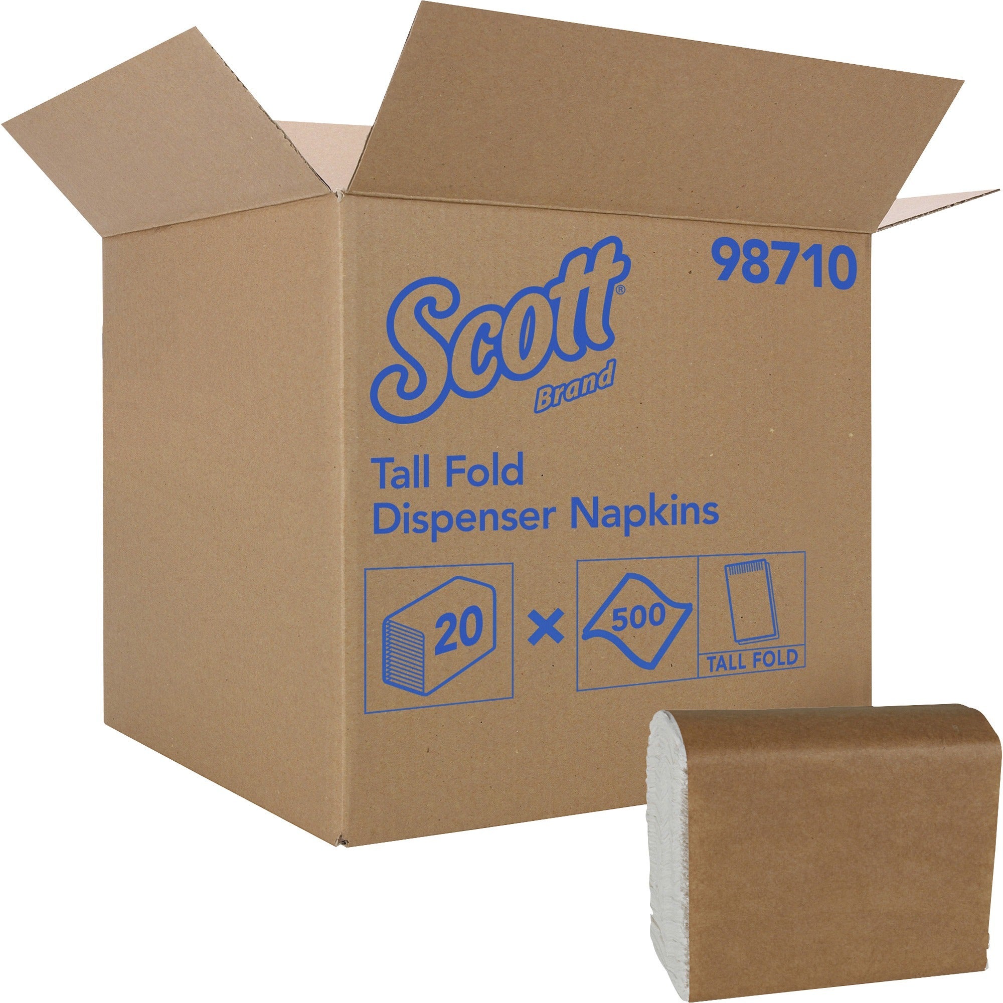 1 Ply - Tall Fold - 6.60" Width x 13.20" Length - 10000 Sheets - White - Fiber - 500/Pack - 20 / Carton