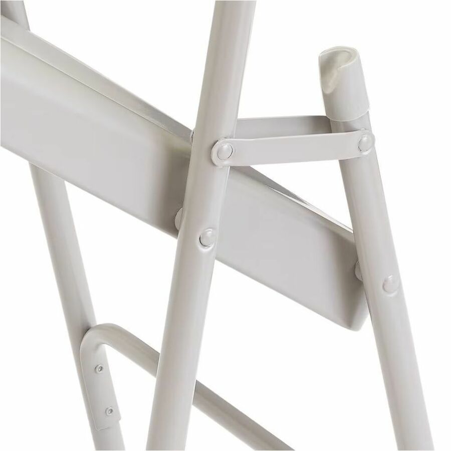 NPS® 200 Series Premium All-Steel Double Hinge Folding Chair, Pack of 4, Surface Color: Grey, Frame Color: Grey