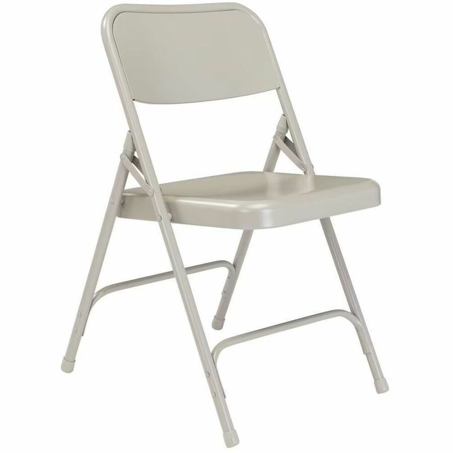 NPS® 200 Series Premium All-Steel Double Hinge Folding Chair, Pack of 4, Surface Color: Grey, Frame Color: Grey