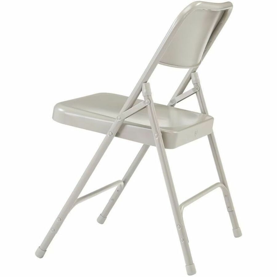 NPS® 200 Series Premium All-Steel Double Hinge Folding Chair, Pack of 4, Surface Color: Grey, Frame Color: Grey