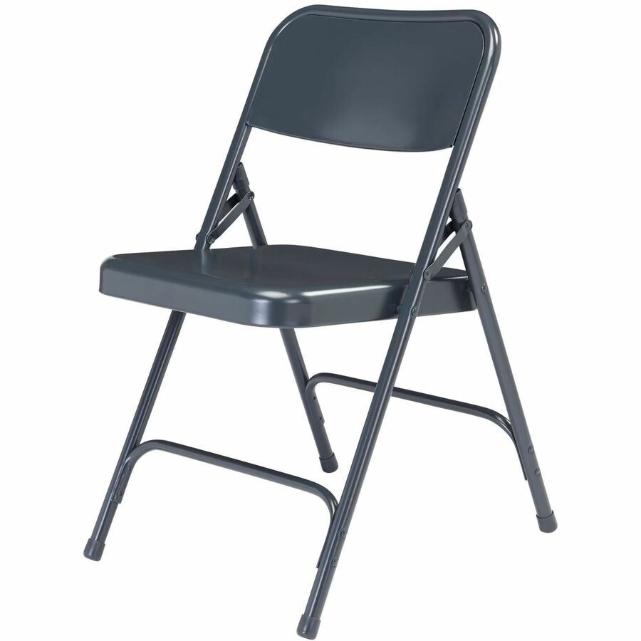 NPS® 200 Series Premium All-Steel Double Hinge Folding Chair, Pack of 4, Surface Color: Blue, Frame Color: Blue