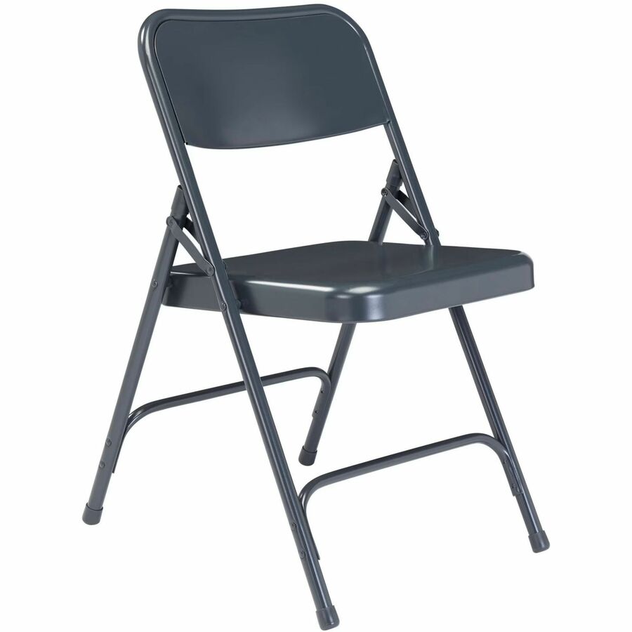 NPS® 200 Series Premium All-Steel Double Hinge Folding Chair, Pack of 4, Surface Color: Blue, Frame Color: Blue
