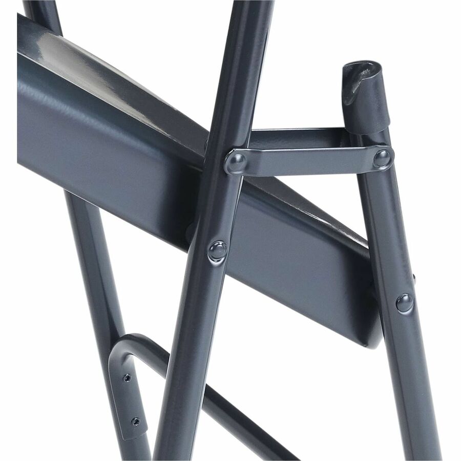 NPS® 200 Series Premium All-Steel Double Hinge Folding Chair, Pack of 4, Surface Color: Blue, Frame Color: Blue