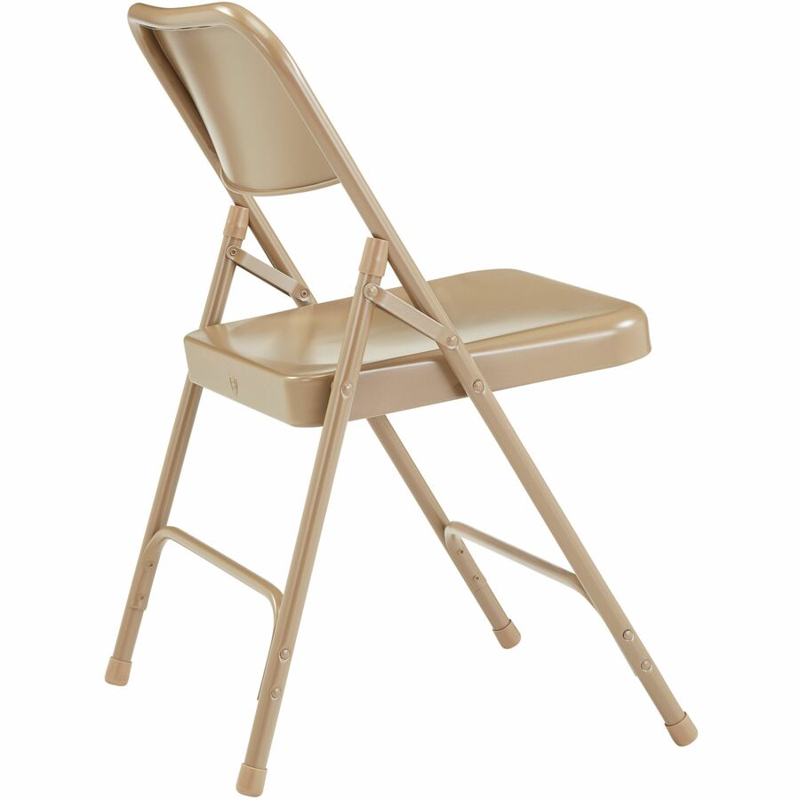 NPS® 200 Series Premium All-Steel Double Hinge Folding Chair, Pack of 4, Surface Color: Beige, Frame Color: Beige