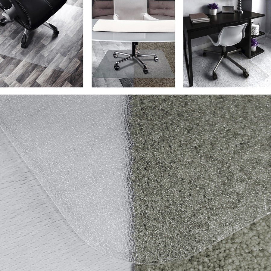Floortex Cleartex Unomat&reg; Anti-Slip Rectangular Chair Mat Hard Floors and Carpet Tiles - Hard Floor, Home, Office - 60" Length x 48" Width x 0.075" Depth x 0.075" Thickness - Rectangular - Polycarbonate - Clear - 1 Each - TAA Compliant