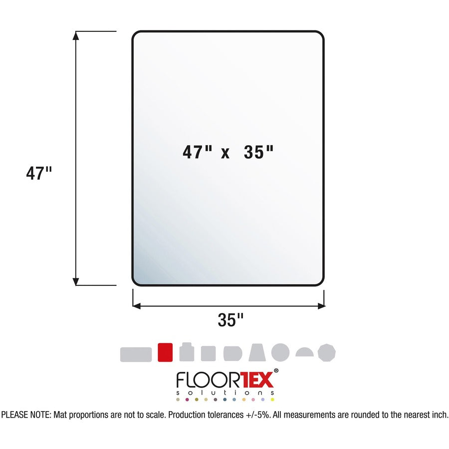 Floortex Cleartex Unomat&reg; Anti-Slip Rectangular Chair Mat Hard Floors and Carpet Tiles - Hard Floor, Home, Office - 47" Length x 35" Width x 0.075" Depth x 0.080" Thickness - Rectangular - Polycarbonate - Clear - 1 Each - TAA Compliant