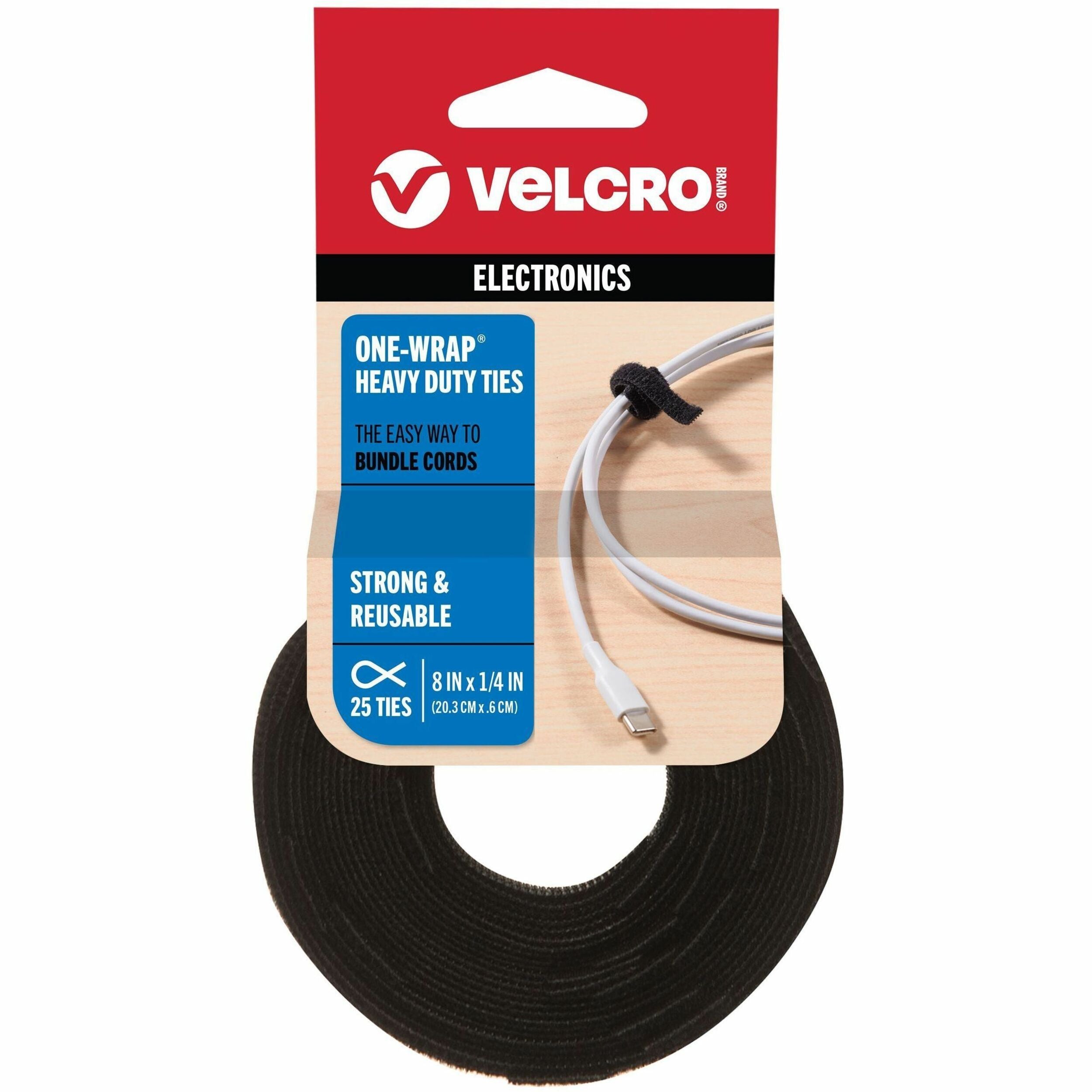 Tie - Black - 40 lb Loop Tensile - 8" Length - 25 / Pack
