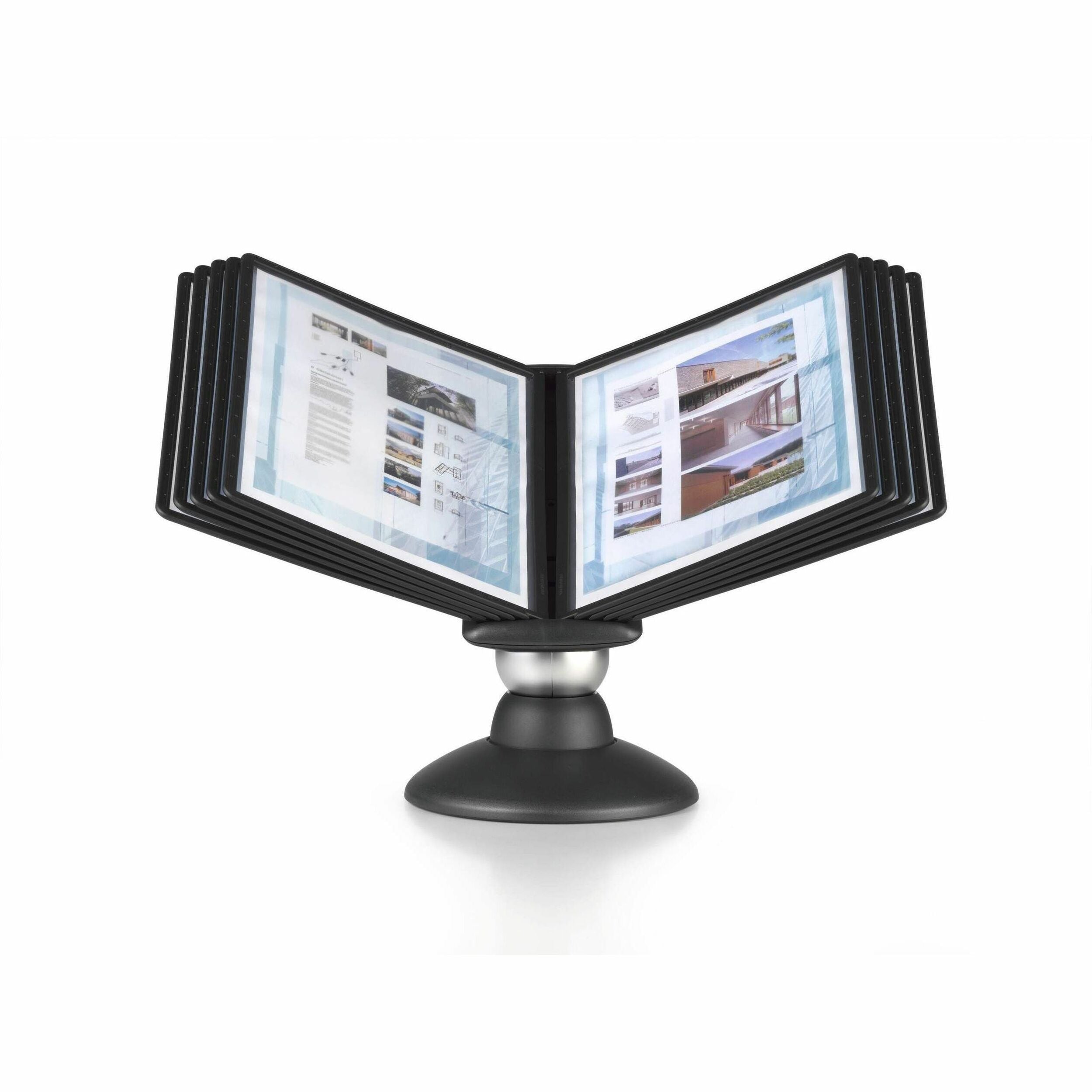 Desktop - 10 Panels - Support Letter 8.50" x 11" Media - Adjustable Viewing Angle, Rugged, Environmentally Friendly, 360&deg; Swivel Base, Non Expandable, Dual Sided - 1 Each