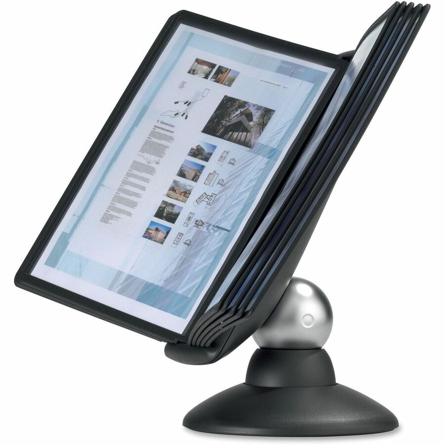 Desktop - 10 Panels - Support Letter 8.50" x 11" Media - Adjustable Viewing Angle, Rugged, Environmentally Friendly, 360&deg; Swivel Base, Non Expandable, Dual Sided - 1 Each