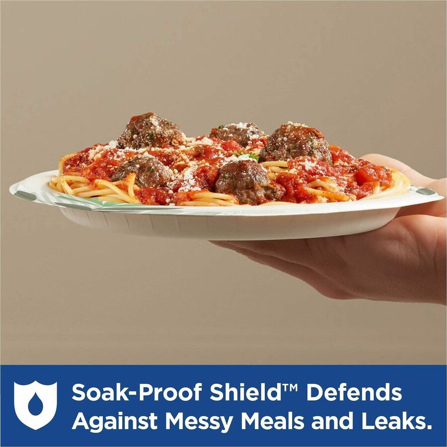 Dixie Ultra&reg; Pathways 8-1/2" Heavyweight Paper Plates by GP Pro - Serving - Pathways - Microwave Safe - 8.5" Diameter - White, Green, Burgundy, Multicolor - Paper Body - Round - 125 / Pack