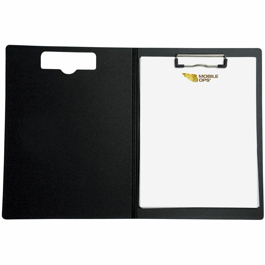 0.50" Clip Capacity - Top Opening - 8 1/2" x 11" Sheet Size - Black - 1 Each