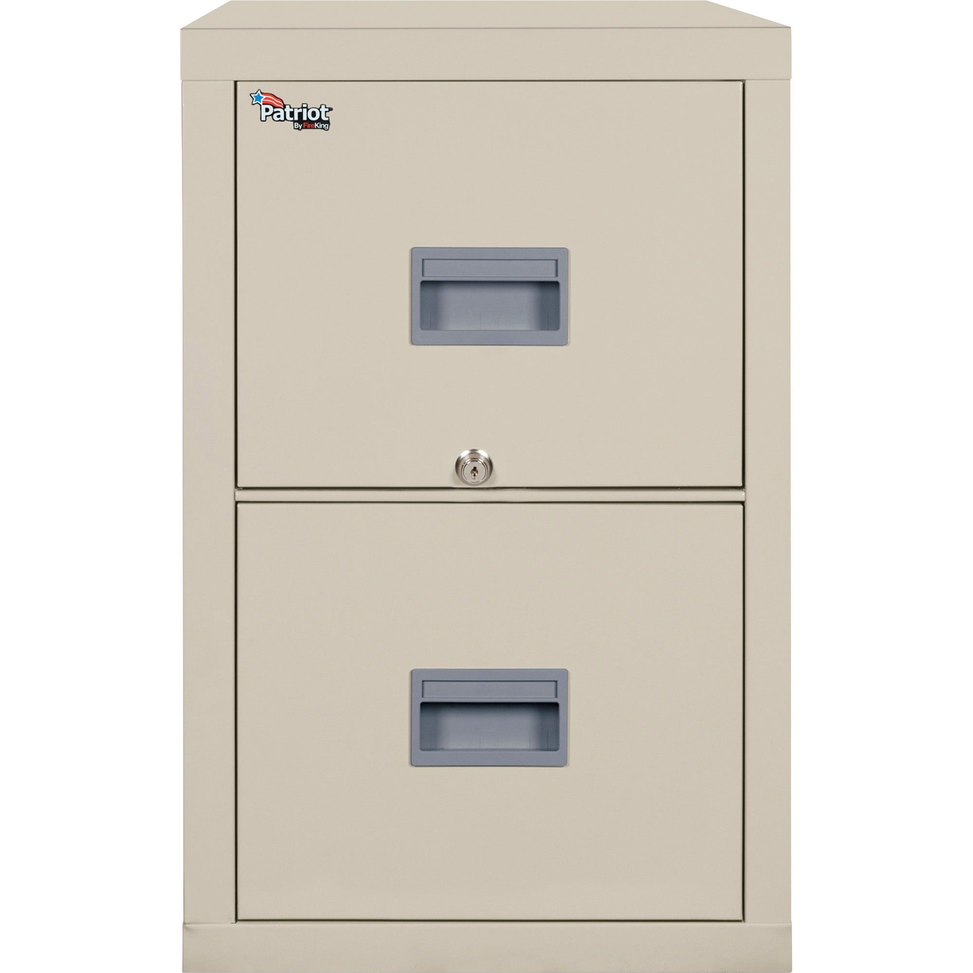 FireKing Patriot Series 2-Drawer Vertical File Cabinet, 17.7" W x 25" D x 27.7" H, Parchment, Steel, 1 Each