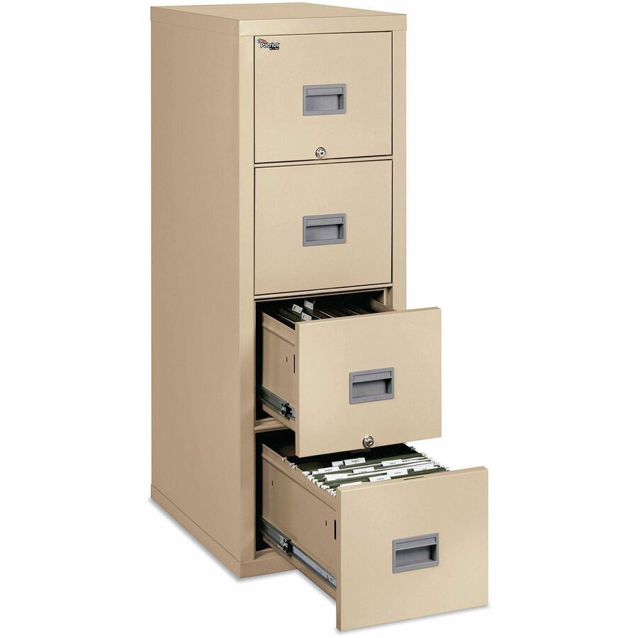 FireKing Patriot Series 2-Drawer Vertical File Cabinet, 17.7" W x 25" D x 27.7" H, Parchment, Steel, 1 Each