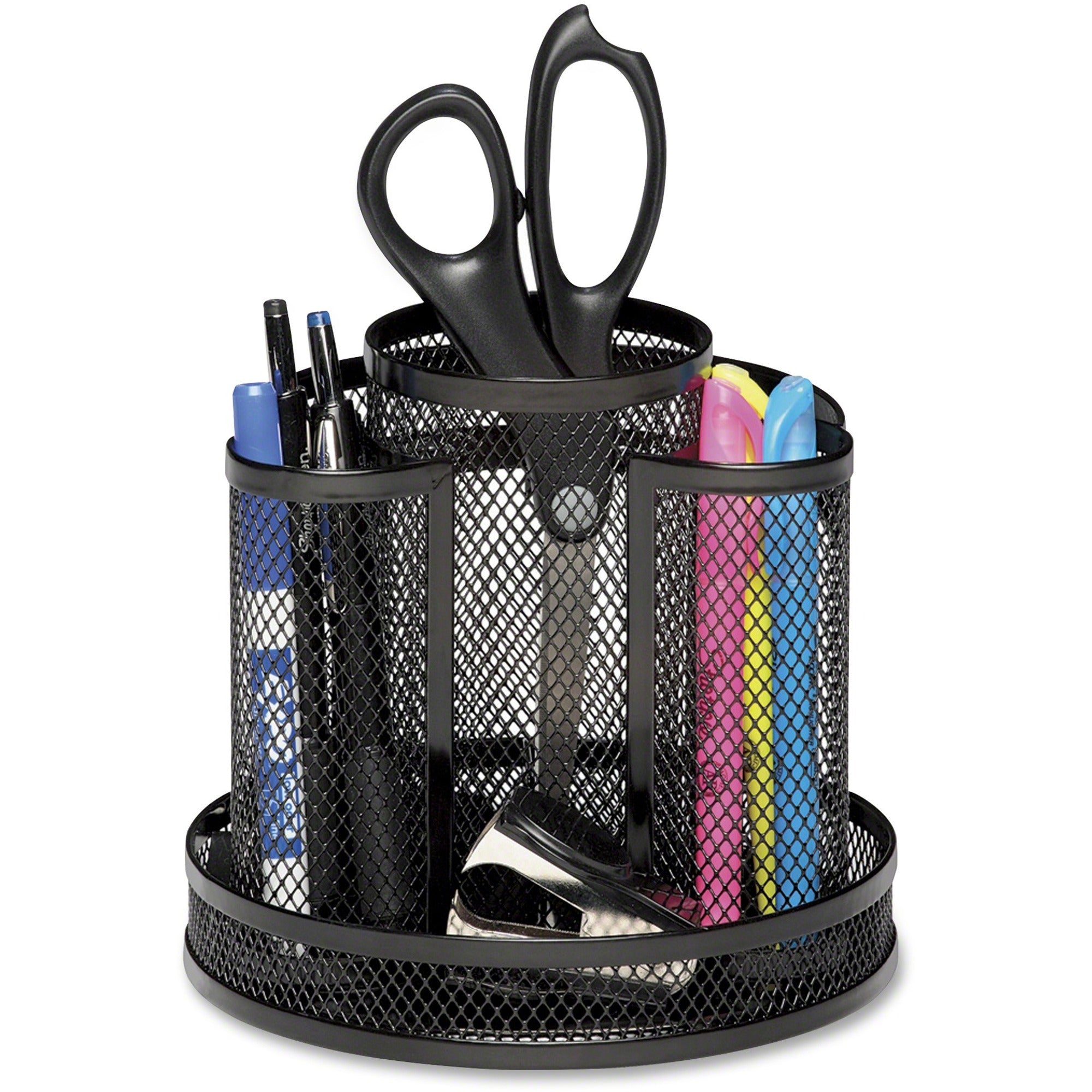 8 Compartment(s) - 6.5" Height - Rotate - Black - Steel - 1 Each