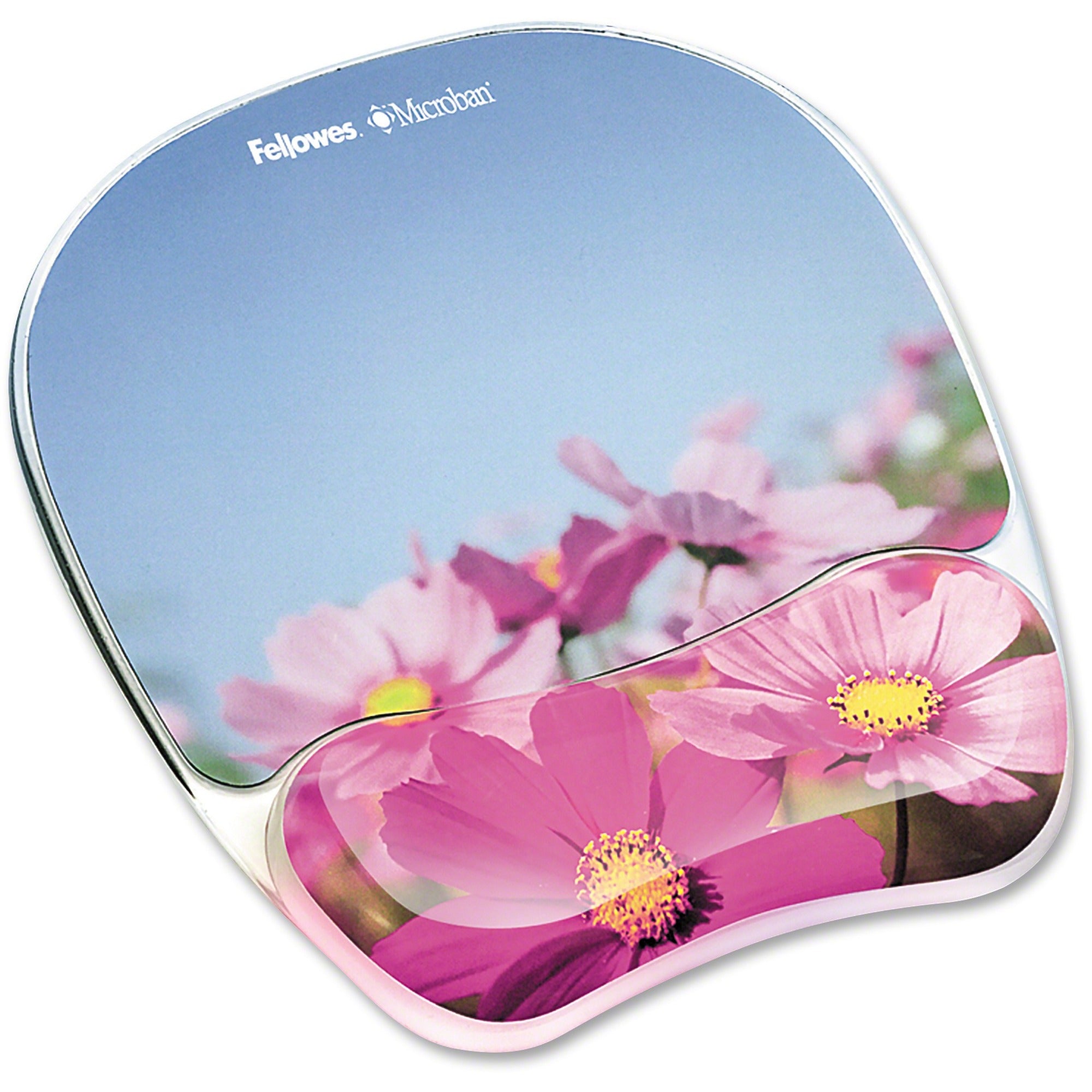 Pink Flowers - 9.25" Height x 7.88" Width x 0.88" Depth - Multicolor - Rubber, Gel - Stain Resistant, Skid Proof - 1 Each