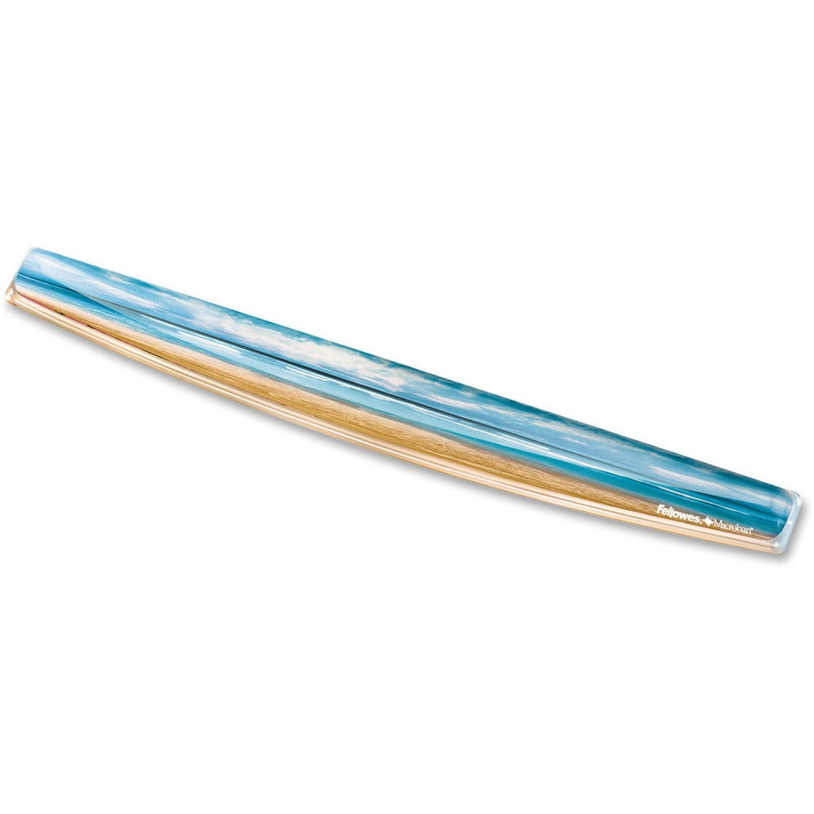 Fellowes Microban Photo Gel Keyboard Wrist Rest - Sandy Beach - 0.75" Height x 18.56" Width x 2.31" Depth - Multicolor, Transparent - Rubber, Gel - Stain Resistant, Skid Proof - 1 Each