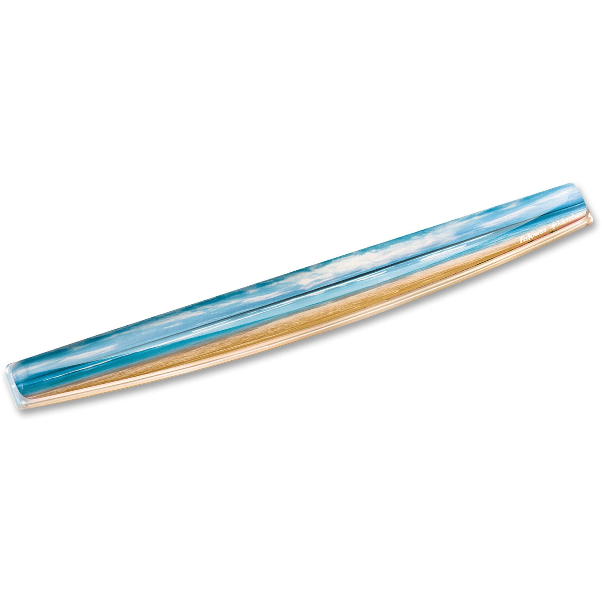 Fellowes Microban Photo Gel Keyboard Wrist Rest - Sandy Beach - 0.75" Height x 18.56" Width x 2.31" Depth - Multicolor, Transparent - Rubber, Gel - Stain Resistant, Skid Proof - 1 Each