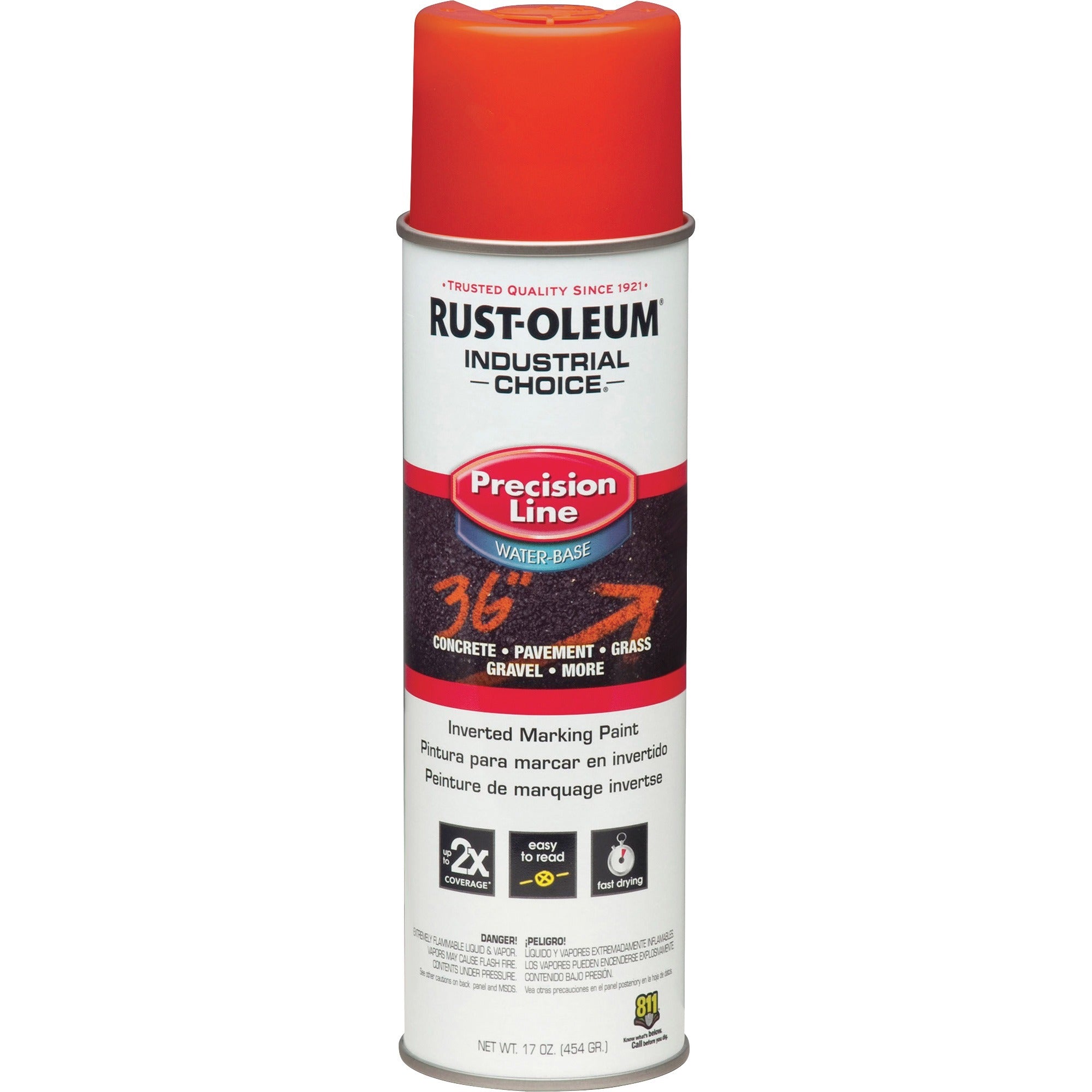 Rust-Oleum Industrial Choice Precision Line Marking Paint - 1 Color(s) - Alert Orange - 17 fl oz - 1 Each