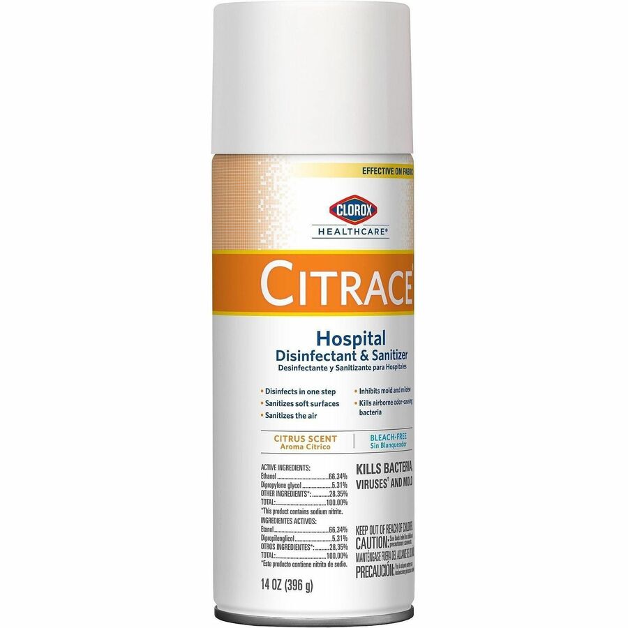 Clorox Healthcare Citrace Hospital Disinfect/Deodorizer - For Multipurpose - 14 fl oz (0.4 quart) - Fresh Citrus Scent - Recommended For: Odor Remover - Disinfectant, Deodorize, Anti-bacterial - Clear - 1 Each