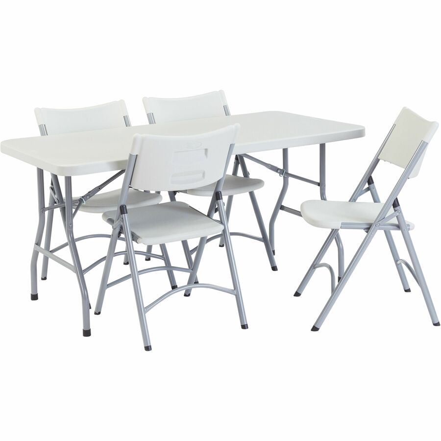 NPS® 600 Series Heavy Duty Plastic Folding Chair, Pack of 4, Surface Color: Speckled Grey, Frame Color: Textured Grey