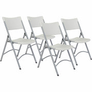 NPS® 600 Series Heavy Duty Plastic Folding Chair, Pack of 4, Surface Color: Speckled Grey, Frame Color: Textured Grey