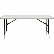 Iceberg IndestrucTable Commercial Folding Table, 60" x 30" x 2", Platinum Granite, Gray Powder-Coated Round Tube Legs, High-Density Polyethylene Top, 1000 lb Capacity, 4 Legs, 1 Each