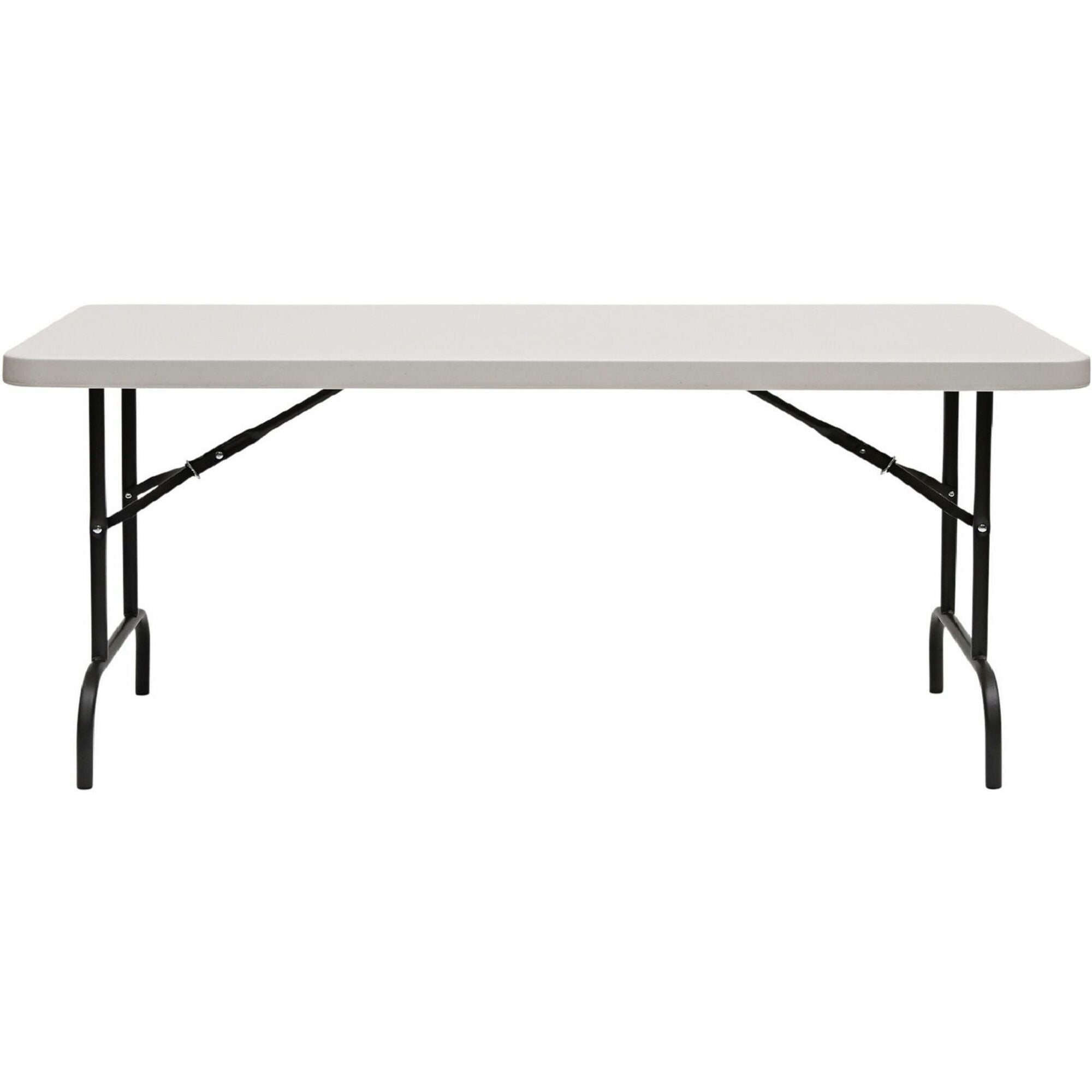Iceberg IndestrucTable Commercial Folding Table, 60" x 30" x 2", Platinum Granite, Gray Powder-Coated Round Tube Legs, High-Density Polyethylene Top, 1000 lb Capacity, 4 Legs, 1 Each