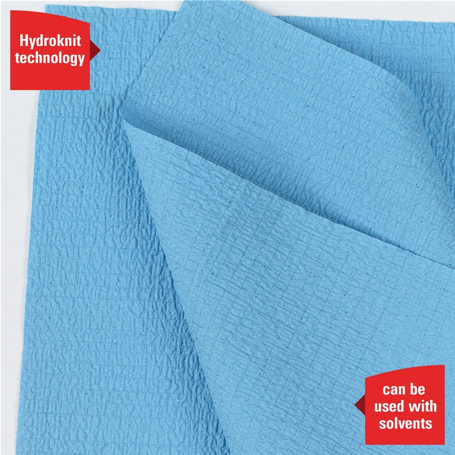 Wypall General Clean X60 Multi-Task Cleaning Cloths - For Face, Hand - 12.20" Length x 19.60" Width - Blue - 100/Roll - 1 Carton