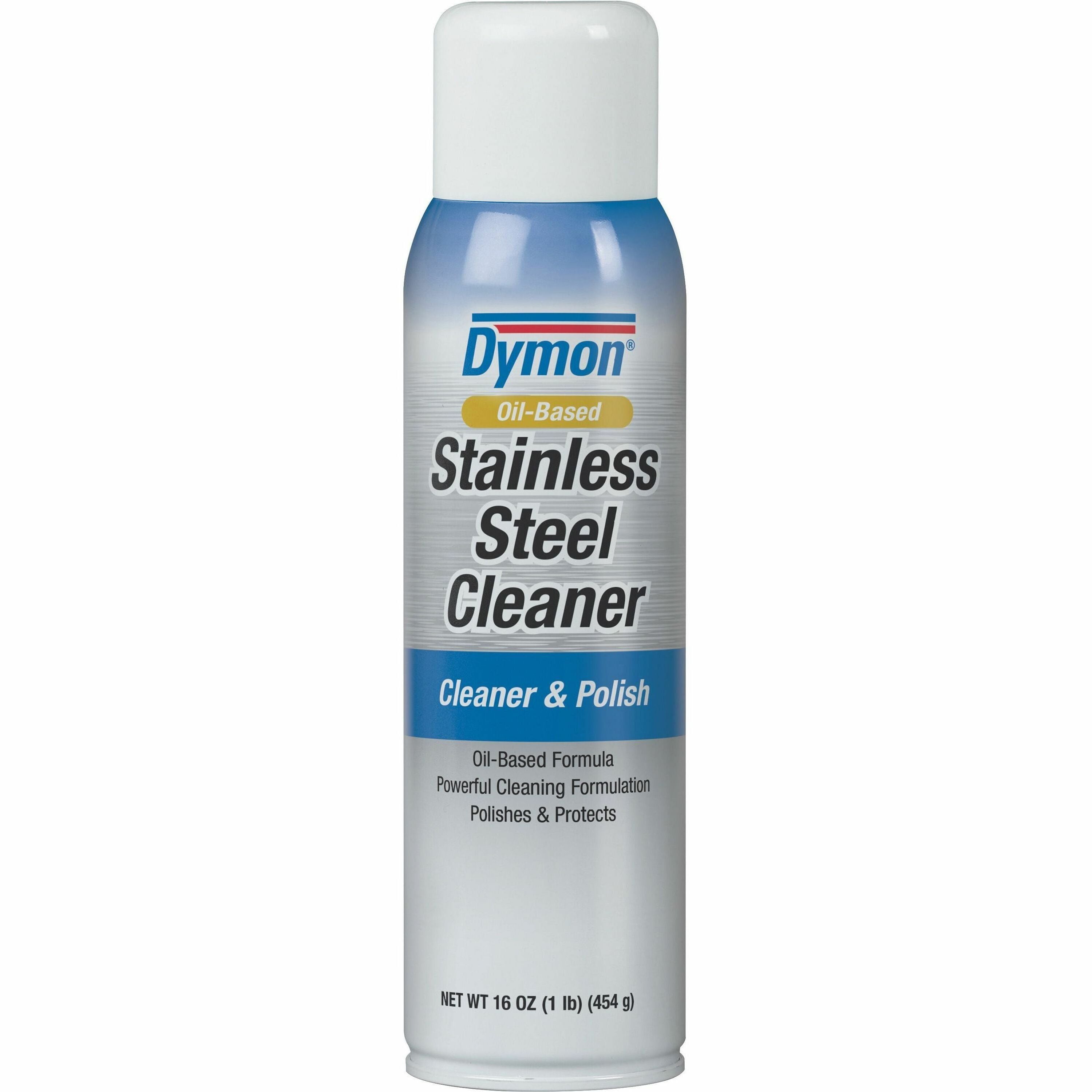 Dymon Oil-based Stainless Steel Cleaner, Aerosol, Neutral Scent, 16 fl oz, White, 1 Each