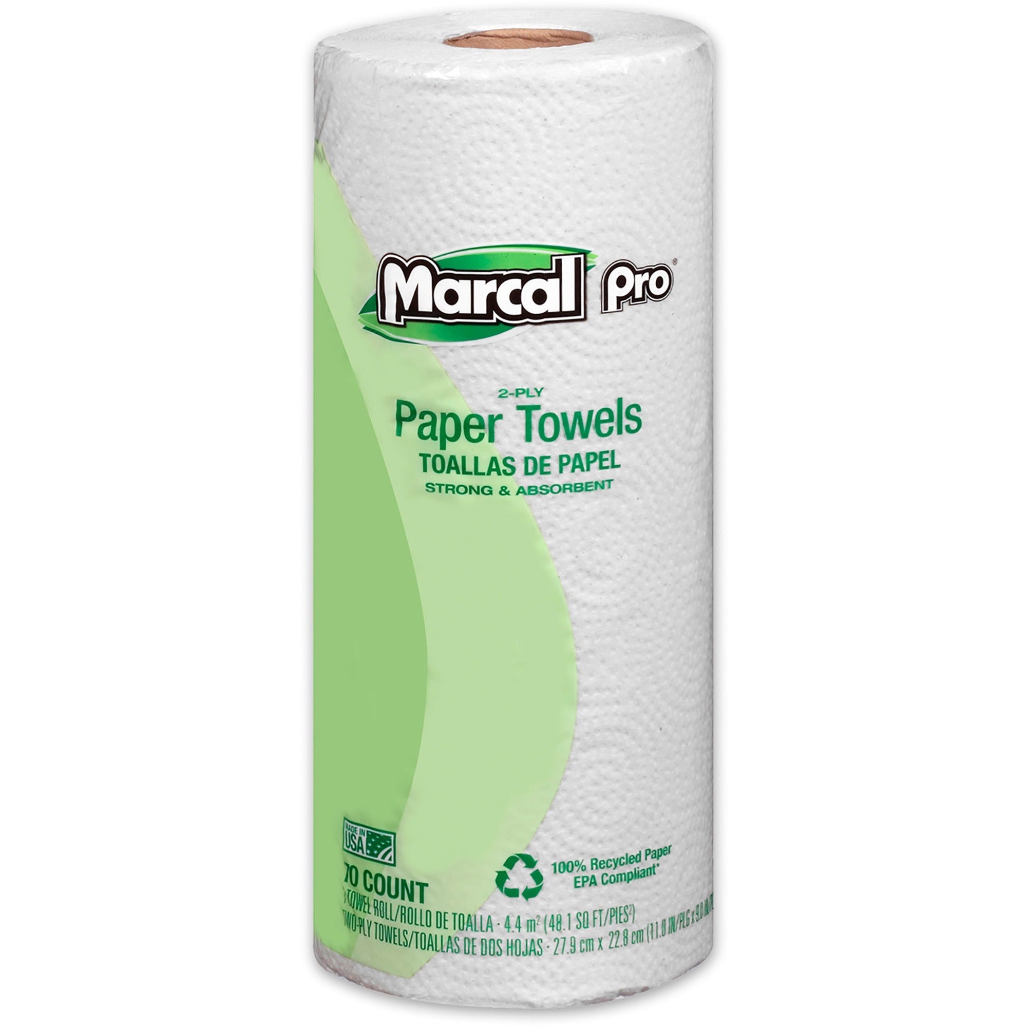 2 Ply - 70 Sheets/Roll - White - Paper - 15 / Carton