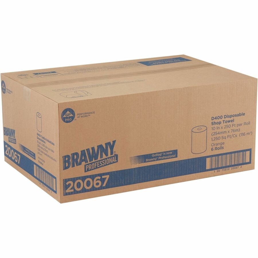 10" Width x 20.83 ft Length - Orange - 6 / Case