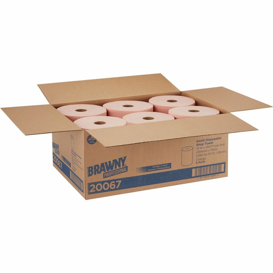 10" Width x 20.83 ft Length - Orange - 6 / Case