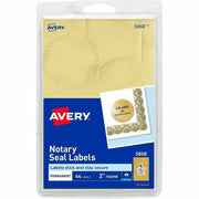 Round - 2" Diameter - Permanent - For Award, Certificate, Envelope, Legal Document - Gold - 44 / Pack