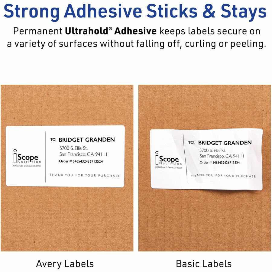 Avery 2" x 4" Labels, Ultrahold, 100 Labels (15513)