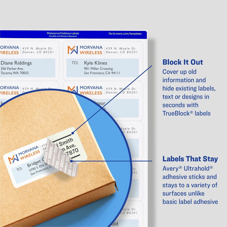Avery 5-1/2" x 8-1/2" Labels, Ultrahold, 20 Labels (15516)