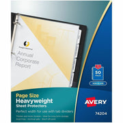 Avery&reg; Sheet Protector - 1 x Sheet Capacity - For Letter 8 1/2" x 11" Sheet - 3 x Holes - Ring Binder - Top Loading - Rectangular - Clear - Polypropylene, Plastic - 50 / Pack