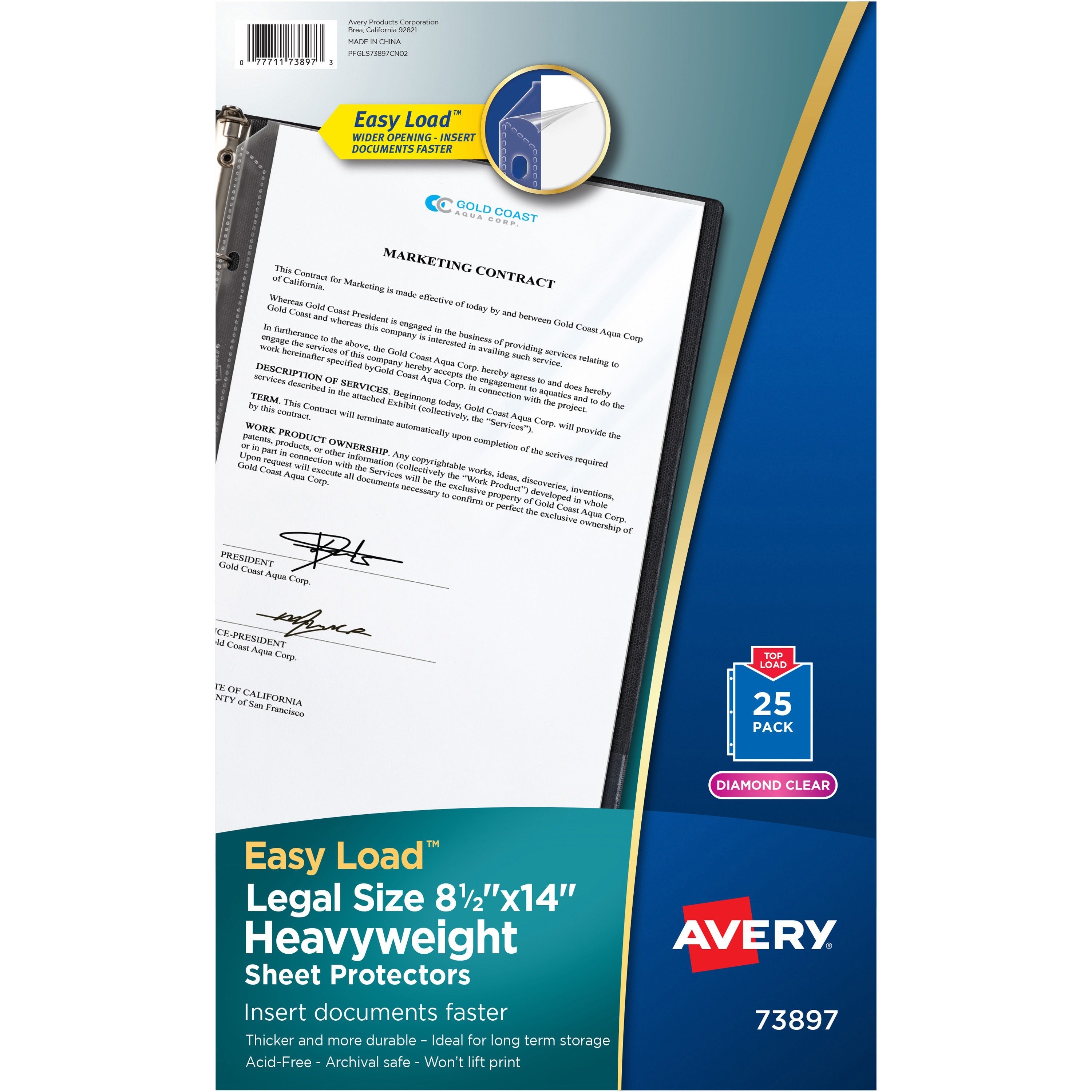 1 x Sheet Capacity - For Legal 8 1/2" x 14" Sheet - 3 x Holes - 3 x Rings - Ring Binder - Top Loading - Rectangular - Clear - Polypropylene - 25 / Pack