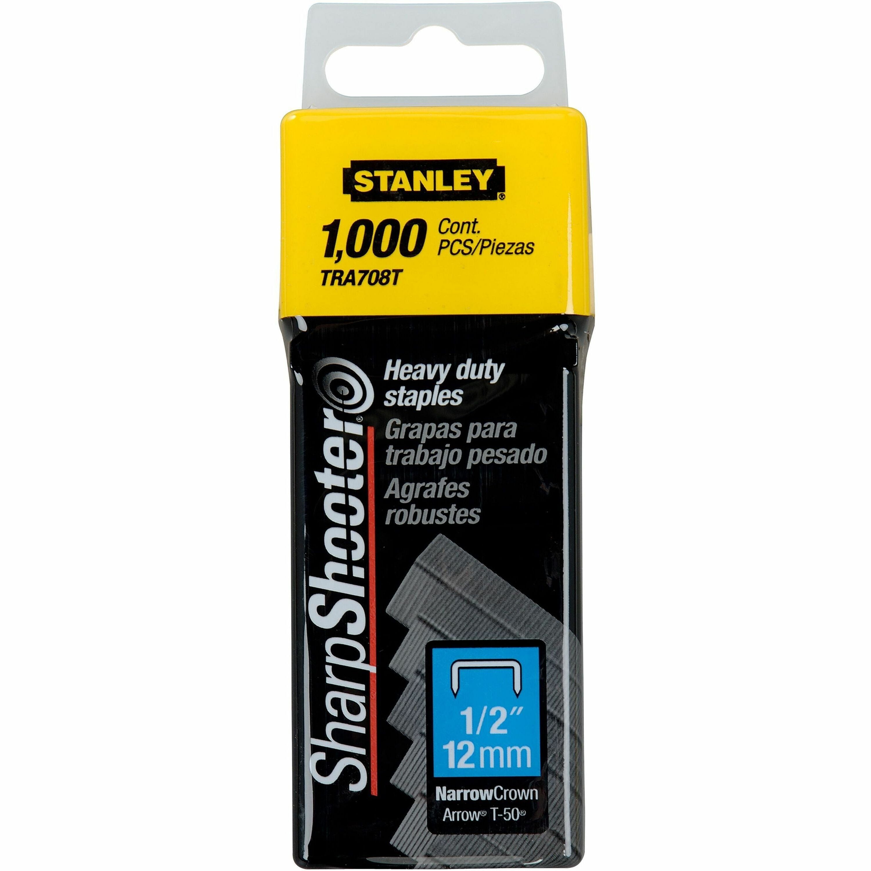 Heavy Duty - 1/2" - 1/2" Leg - 3/8" Crown - Silver - 5.1" Height x 1.3" Width x 1.8" Length - 1000 / Box